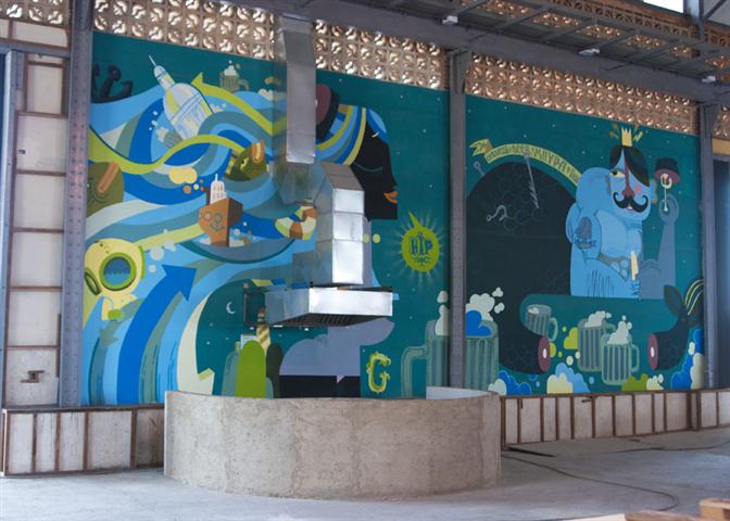 Mural diseñado por Edel Rodríguez Molano