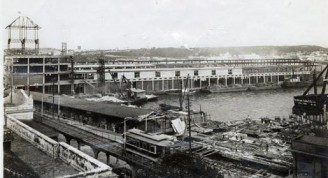 Aduana y muelles en construcción, 1912