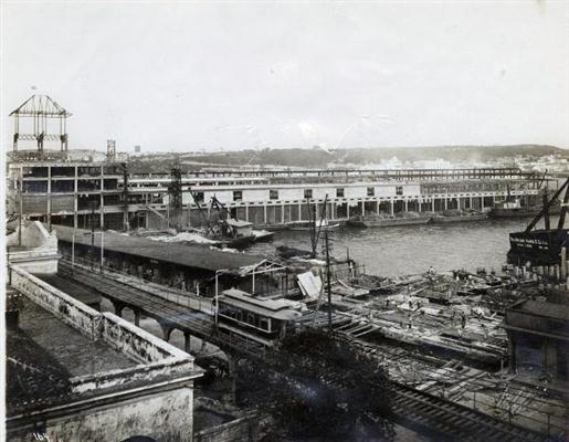 Aduana y muelles en construcción, 1912