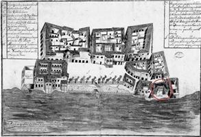 Casas de la Aduana, según Plano de la Plaza de San Francisco,siglo XVII