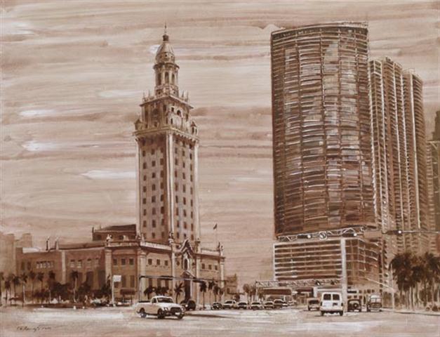 SERIE MIAMI, 2013(FREEDOM TOWER) ACRÍLICO LIENZO 100 X 130 CM