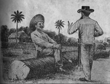 Campesinos conversando sobre el estado del tiempo