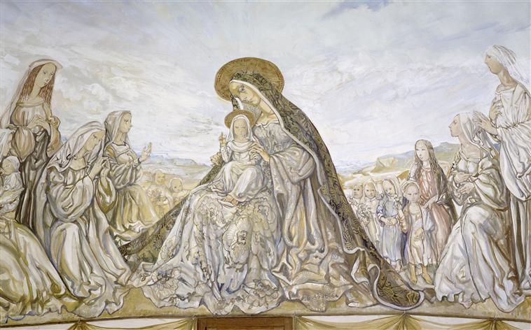 La Virgen y el niño, obra de Foujita