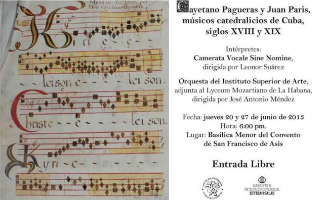 Programa del concierto de la obra de Cayetano Pagueras y Juan París