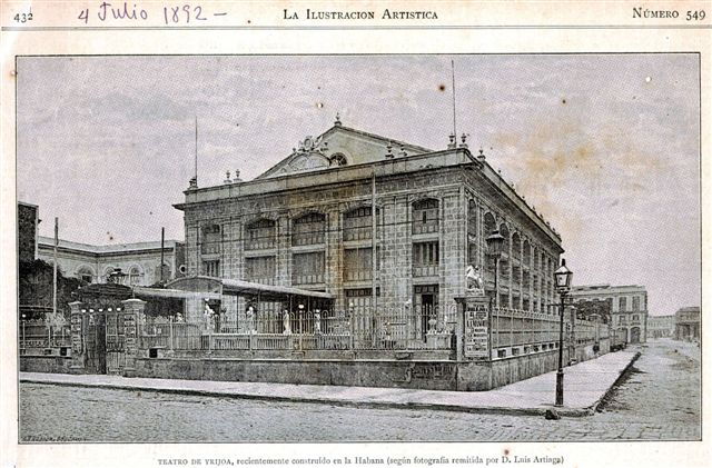 Grabado de la fachada del Teatro Martí