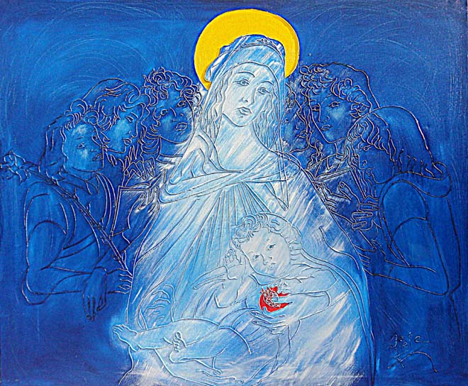 madonna con sei angeli del botticelli web