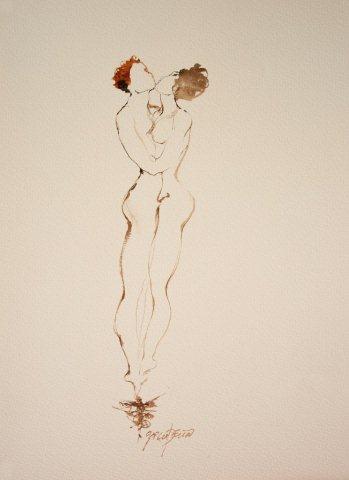 Ernesto García Peña 'Bailemos' 2014 tinta 35 x 25.5