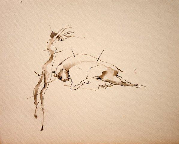 Ernesto García Peña ' Quié le pone a quién' 2014 tinta 26 x 32.7