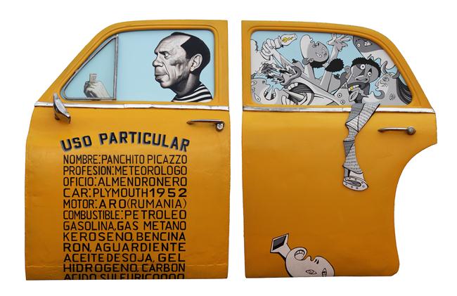 El primo segundo de Picasso / mixta sobre metal / 120 x188 x 14cm 
