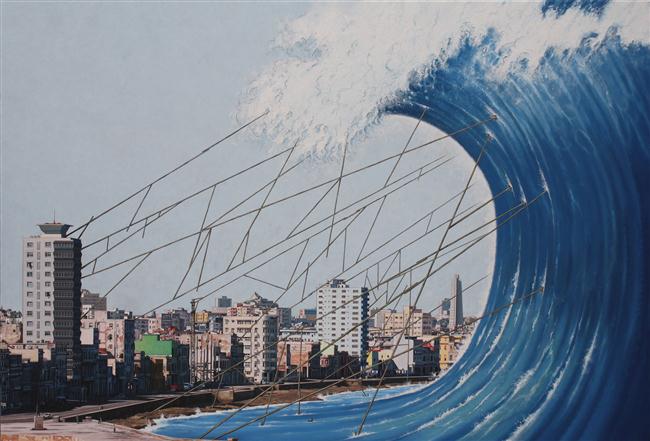 Ola apuntalada/ oleo s lienzo /120x180cm 