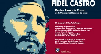 Fidel Castro recibe esta tarde Honoris Causa de la Universidad Nacional de Lanús en Argentina