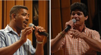 Emiliano Sardiñas y Luis Álvarez “Papillo”, dos jóvenes talentos del repentismo cubano.Autor: Kaloian Santos Cabrera