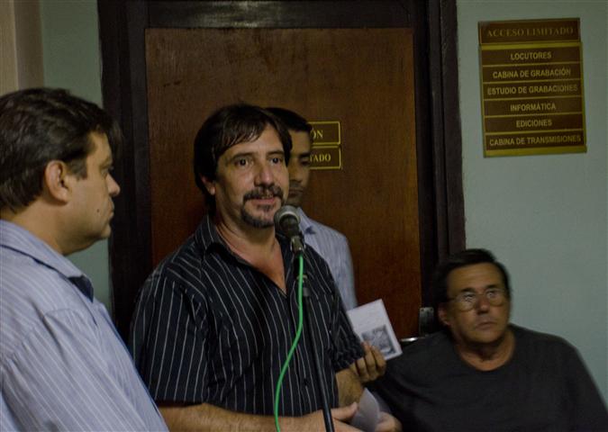 Alexis Rodríguez durante la inauguración. Foto Estrella Díaz