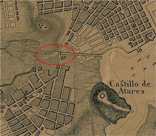Plano de la ciudad y del puerto de La Habana, 1828, detalle