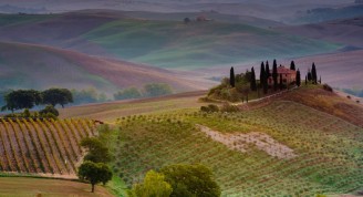 Un paisaje en la Toscana italiana