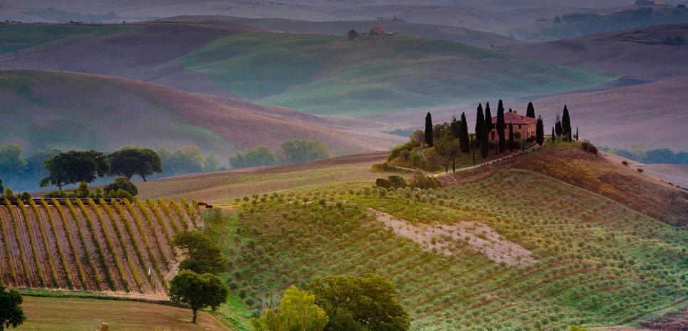 Un paisaje en la Toscana italiana