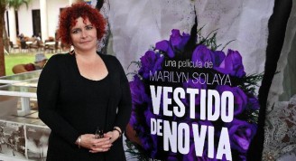 Marilyn Solaya en la presentación del filme