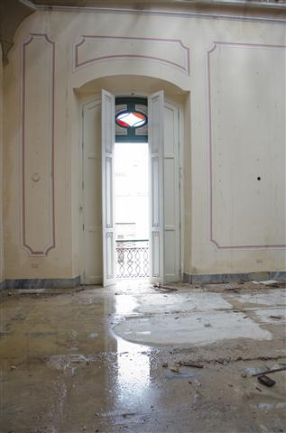 Imágenes del Palacio de los Capitanes Generales durante la lluvia del pasado miércoles 29 de abril