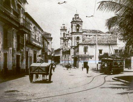 Cruce de la calle Tacón y Empedrado (principios del XX)