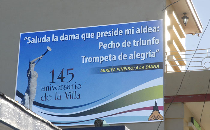 Esta gigantografía se ubicó en una de las paredes de la planta alta de una vivienda en la calle Paseo entre San Lino y Beneficencia 