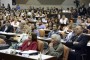 El profesor Armand Mattelart(D), quien fue conferido el título de Dr. Honoria Causa, durante la inauguración de ICOM-ULPICC 2015