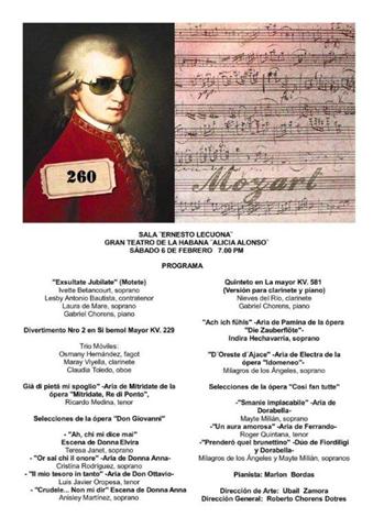 Mozart 260 en la Sala Lecuona