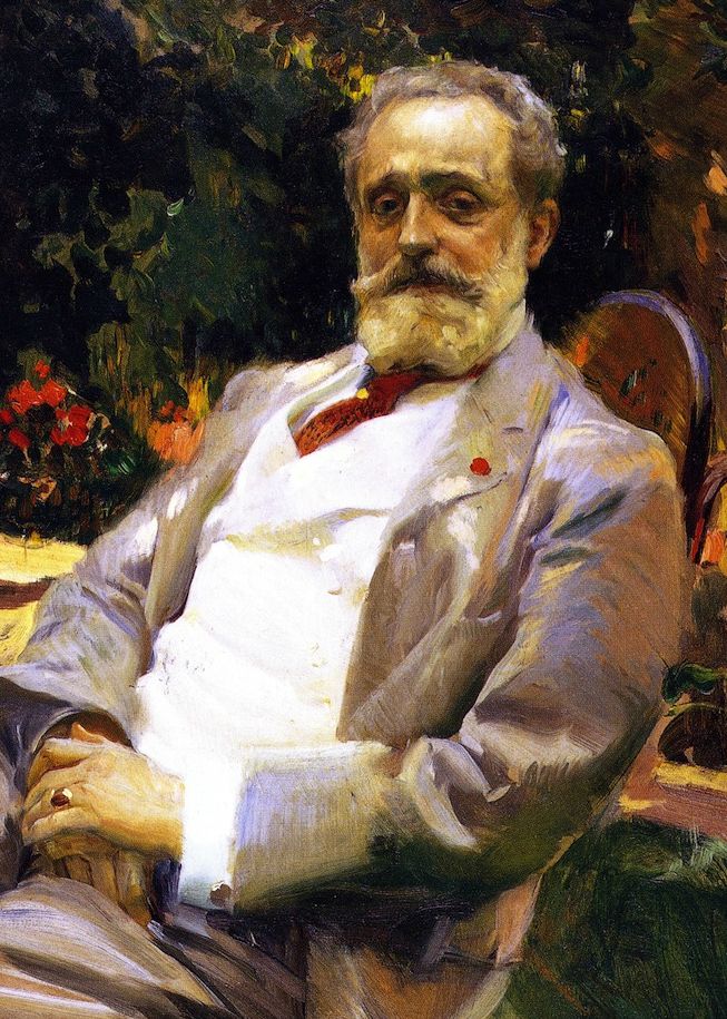 Raimundo de Madrazo en su jardín de París, pintado por Joaquin Sorolla en 1906