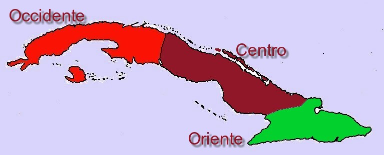 División de Cuba en tres departamentos