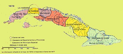 División político-administrativa de Cuba en 1878
