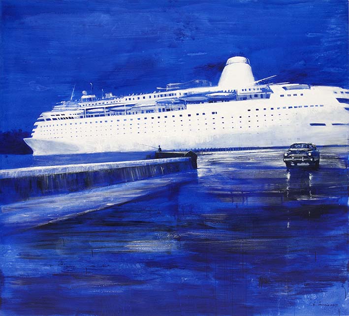 De la serie¨La Habana elegante¨ Crucero 1. Acrilico sobre Lienzo. 200 x 200 cm. 2017
