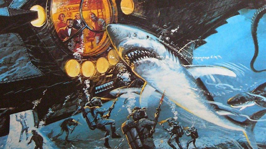 En 20000 leguas de viaje submarino el Capitán Nemo inventa un fusil que produce descargas eléctricas y se puede disparar bajo el agua