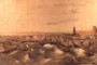 Grabado de Federico Mialhe que recrea el panorama desolador de la tormenta de San Francisco de Borja, 1846