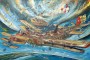 (El Viaje de Los Sueños y Las Pesadillas)
Vicente Hernández
2016
mixed media on canvas
51 x 86 1/4 inches