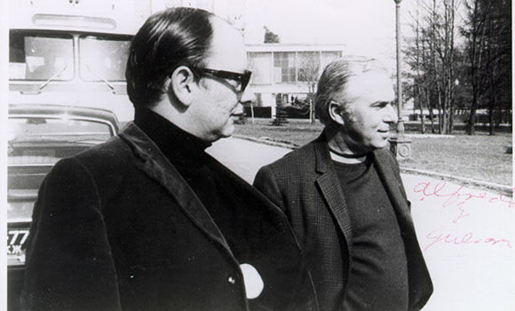 Alfredo Guevara y Santiago Alvarez. Foto de archivo.
