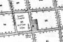 Fragmento del Plano Topográfico de La Habana de 1854, donde se observa la construcción con portales retirada de la línea de fachada