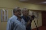 Luciano Castillo y Edurado Arrocha durante la inauguración de la exposición