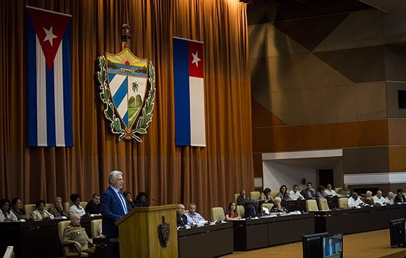 Intervención del presidente cubano Miguel Díaz-Canel. Foto: Irene Pérez/ Cubadebate.