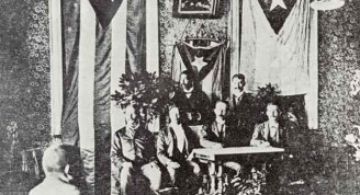 José Martí con los miembros del Cuerpo de Consejo de Kingston