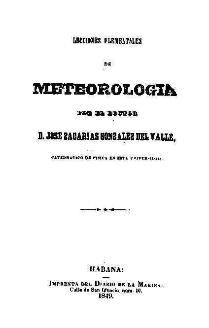Lecciones de Meteorología G DEL VALLE 1849