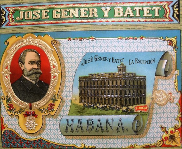 Papeleta con la imagen de la fábrica y Gener en el siglo XIX
