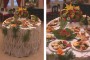 Mesa preparada en 1999 por el Chef Gilberto Smith Duquesne en el Restaurante 1830 de La Habana, con platos a base de langosta para documental de la televisión japonesa