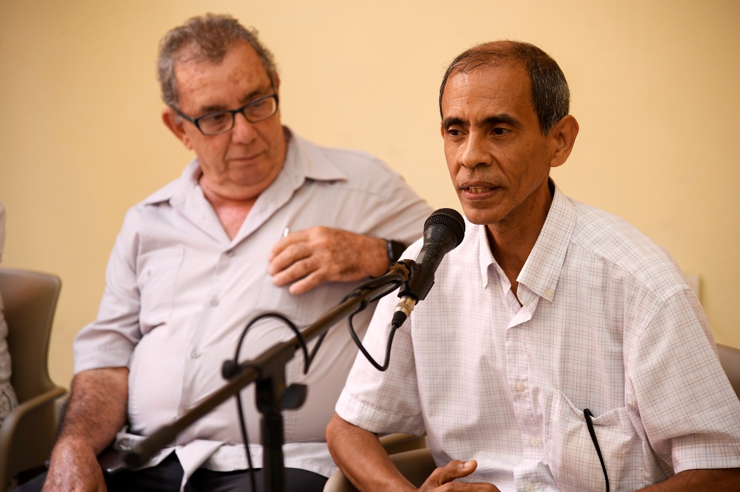 Carlos Velázquez durante el conversatorio “Leal y su espíritu fundador” realizado en homenaje al 80 aniversario de natalicio de Eusebio Leal. Foto: Néstor Martí