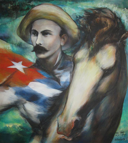  Martí, 1990, Ernesto-García-Peña, Óleo sobre tela 95 x 85 cm
